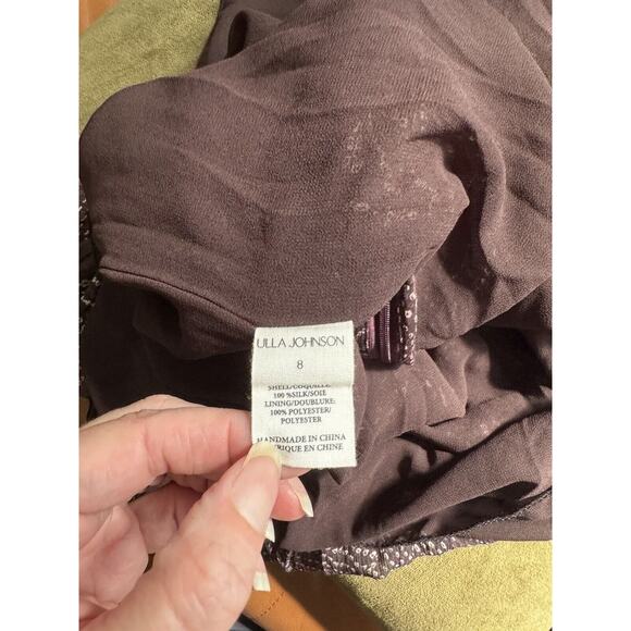 Ulla Johnson Agathe Ruffled Tiered Silk Strappy Knee Length Dress Size 8 - Picture 8 of 8